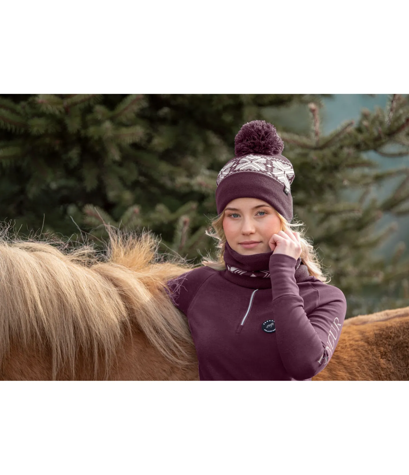 FENGUR Bonnet Norway Spirit mauve bordeaux Best