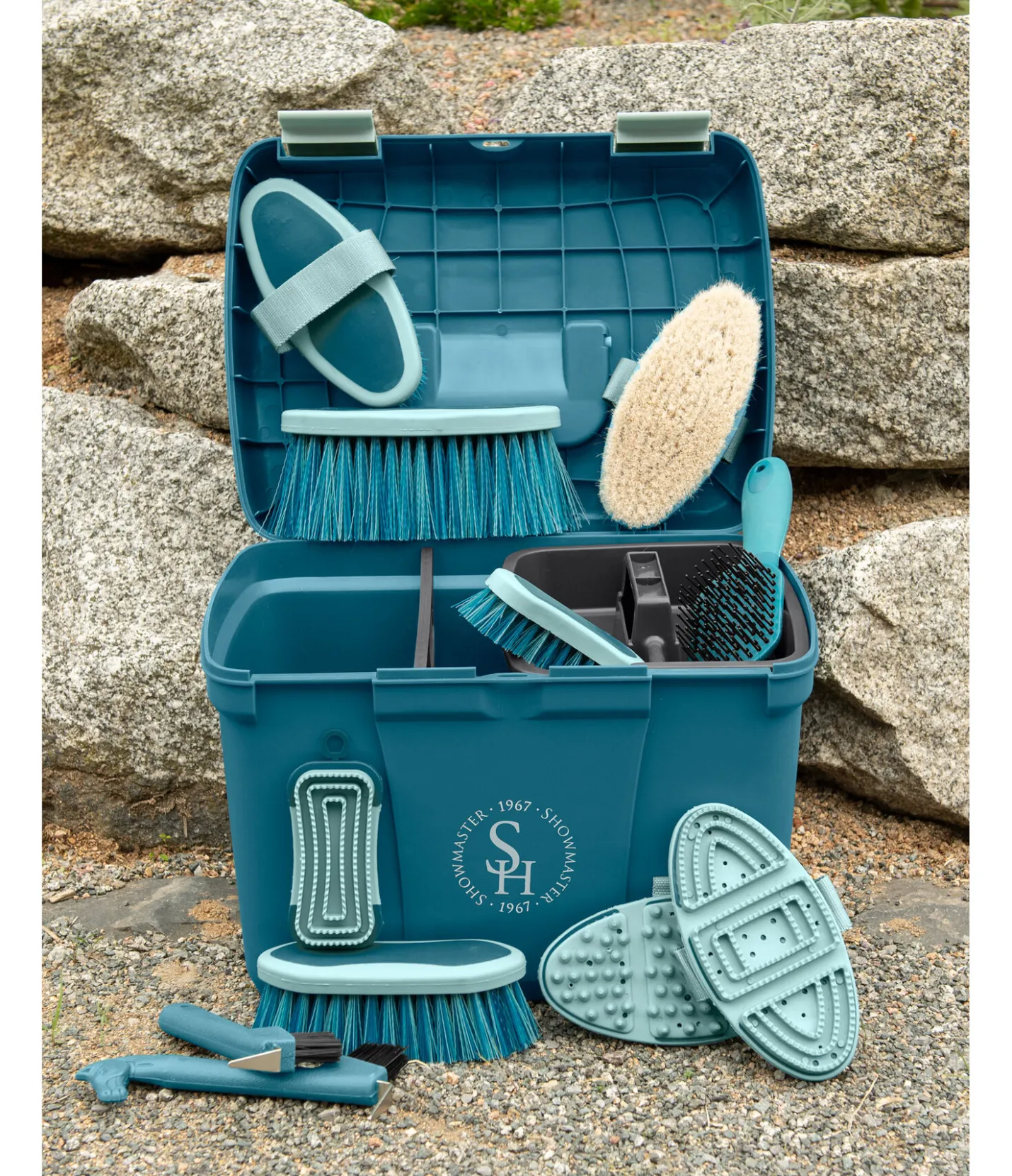 SHOWMASTER Brosse à poils longs Soft turquoise foncé Best