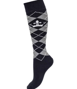 Felix Bühler Chaussettes hautes Argyle Glitzer II navy Online