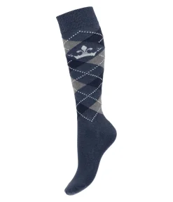 Felix Bühler Chaussettes hautes Argyle ciel nuageux