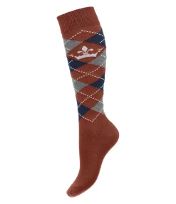 Felix Bühler Chaussettes hautes Argyle merlot Online