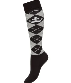 Felix Bühler Chaussettes hautes Argyle Glitzer II noir Clearance