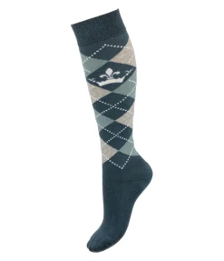 Felix Bühler Chaussettes hautes Argyle vert jade Hot