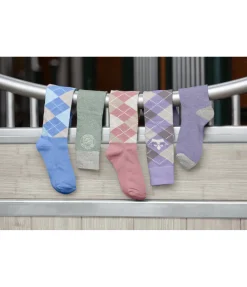 Felix Bühler Chaussettes hautes Argyle bleu Ibiza Hot