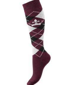 Felix Bühler Chaussettes hautes Argyle mûron Hot