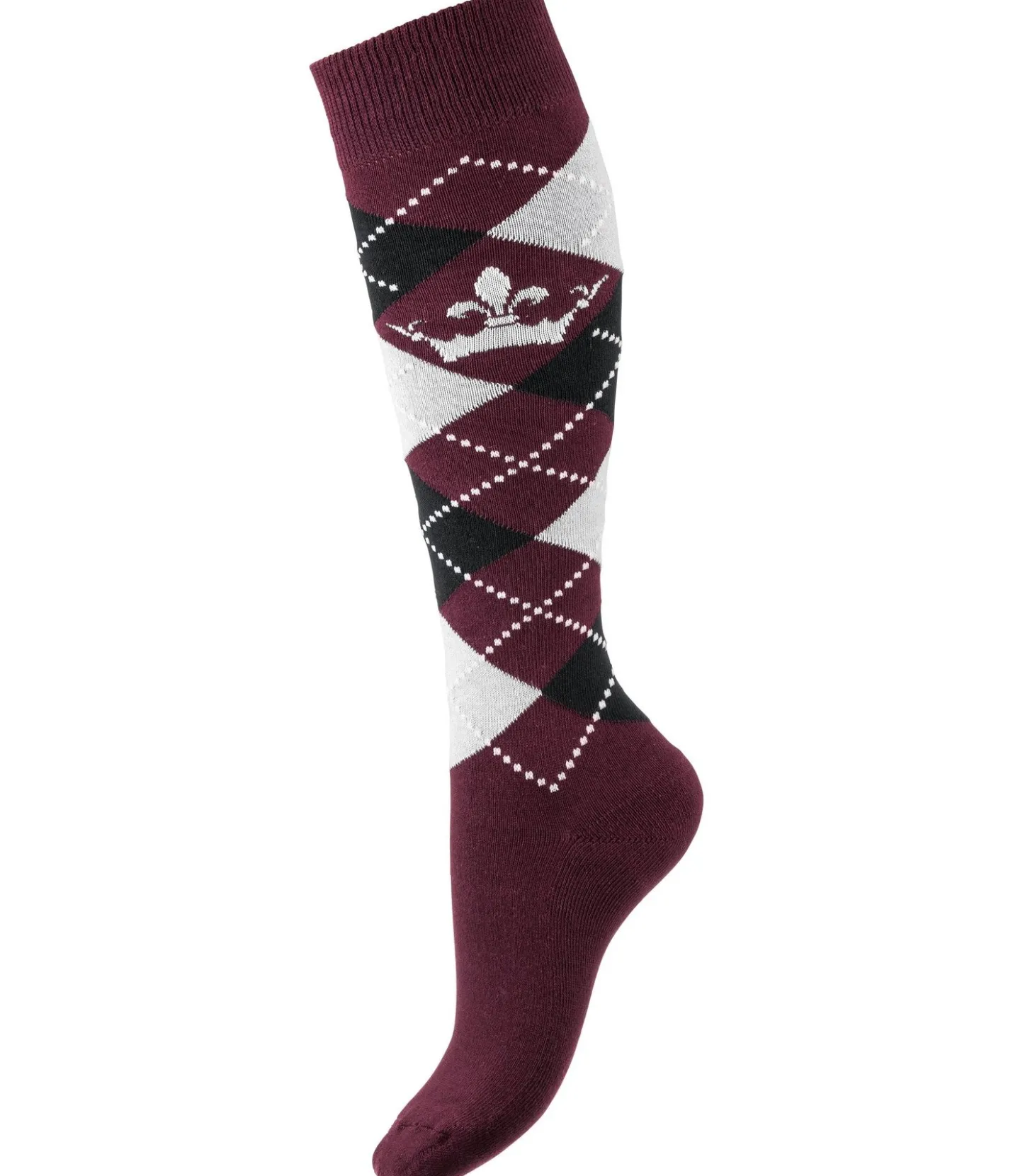 Felix Bühler Chaussettes hautes Argyle mûron Hot