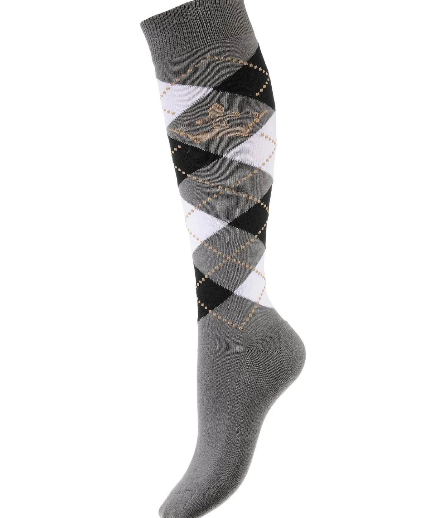 Felix Bühler Chaussettes hautes Argyle titane Clearance
