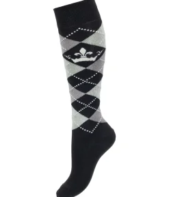 Felix Bühler Chaussettes hautes Argyle noir New