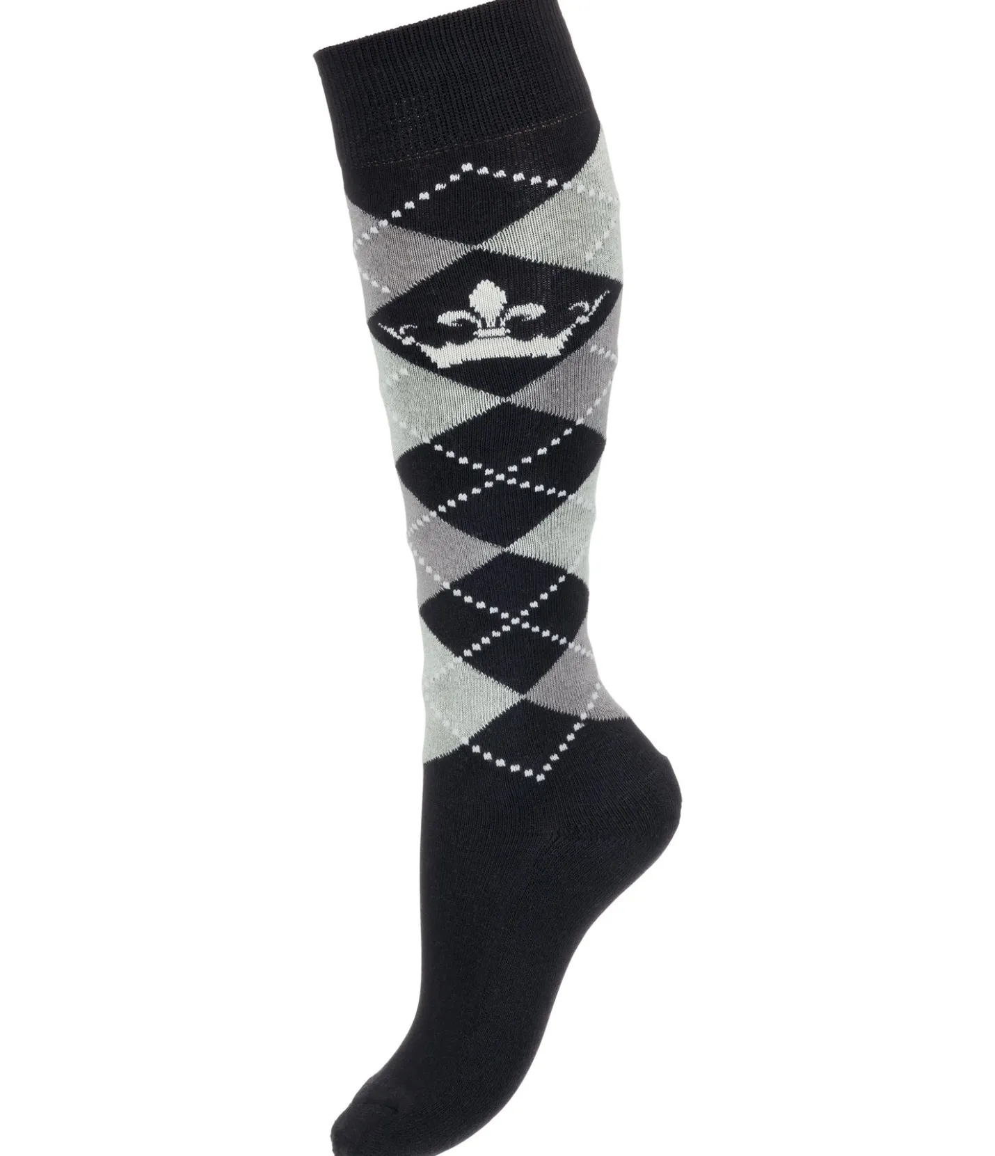 Felix Bühler Chaussettes hautes Argyle noir New