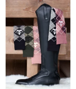 Felix Bühler Chaussettes hautes Argyle noir New