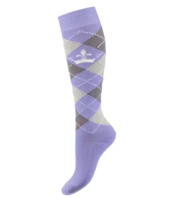 Felix Bühler Chaussettes hautes Argyle lavande Clearance