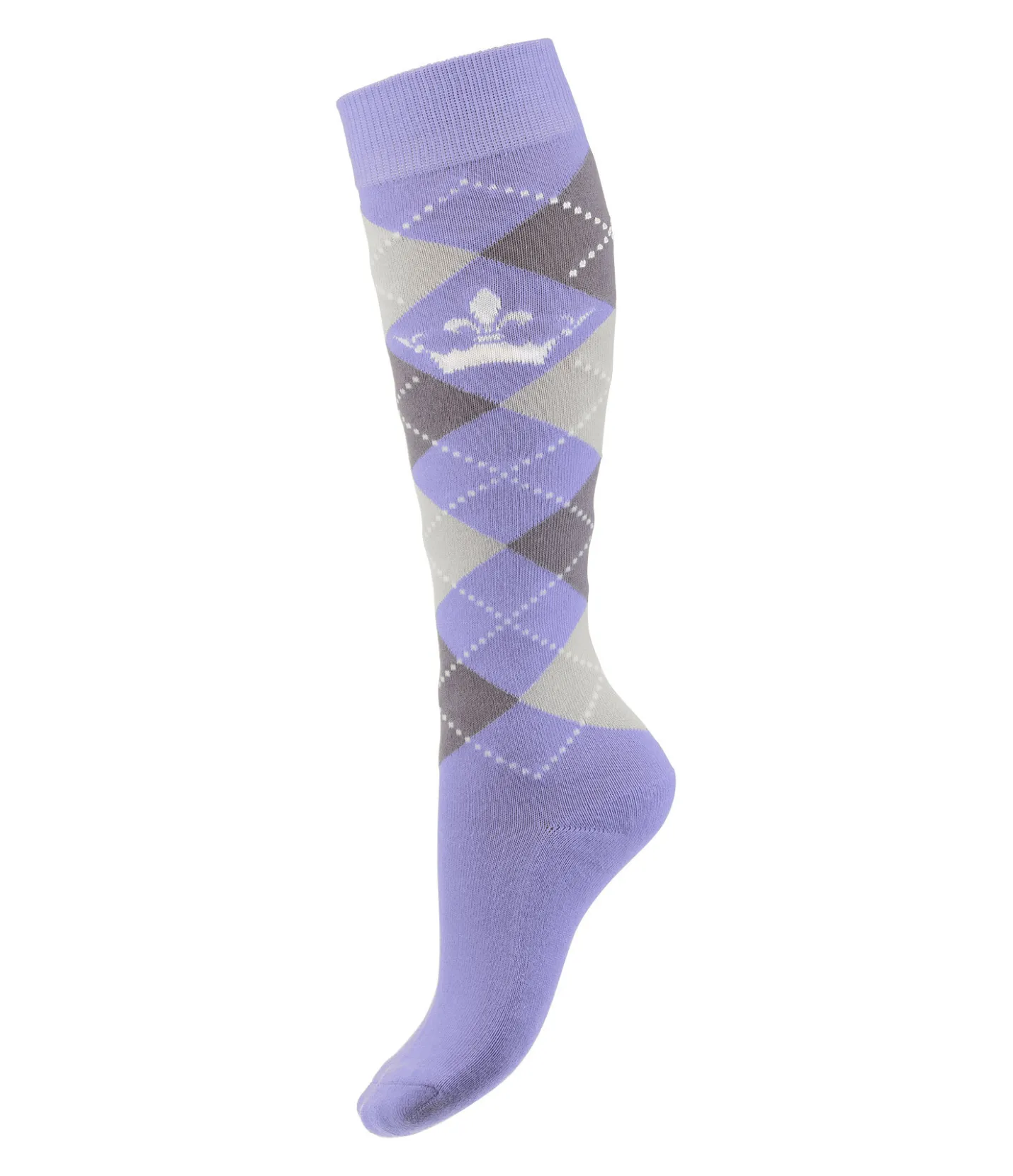 Felix Bühler Chaussettes hautes Argyle lavande Clearance