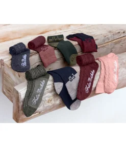 Felix Bühler Chaussettes hautes à base de laine mérinos Holly navy Clearance