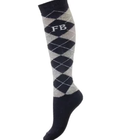 Felix Bühler Chaussettes hautes à base de laine mérinos Argyle marine Clearance