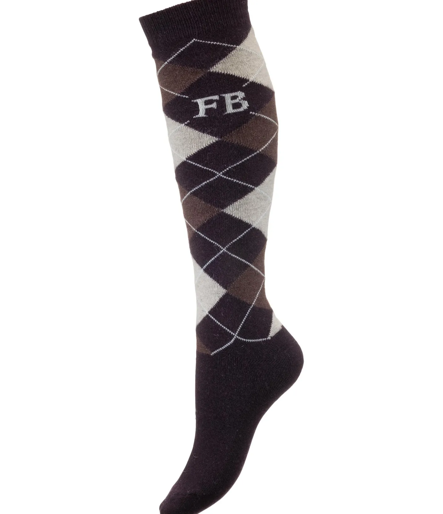 Felix Bühler Chaussettes hautes à base de laine mérinos Argyle marron foncé Outlet