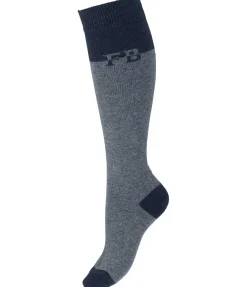 Felix Bühler Chaussettes hautes à base de laine mérinos Holly bleu fumée Clearance