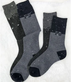 Felix Bühler Chaussettes hautes à base de laine mérinos Holly bleu fumée Clearance