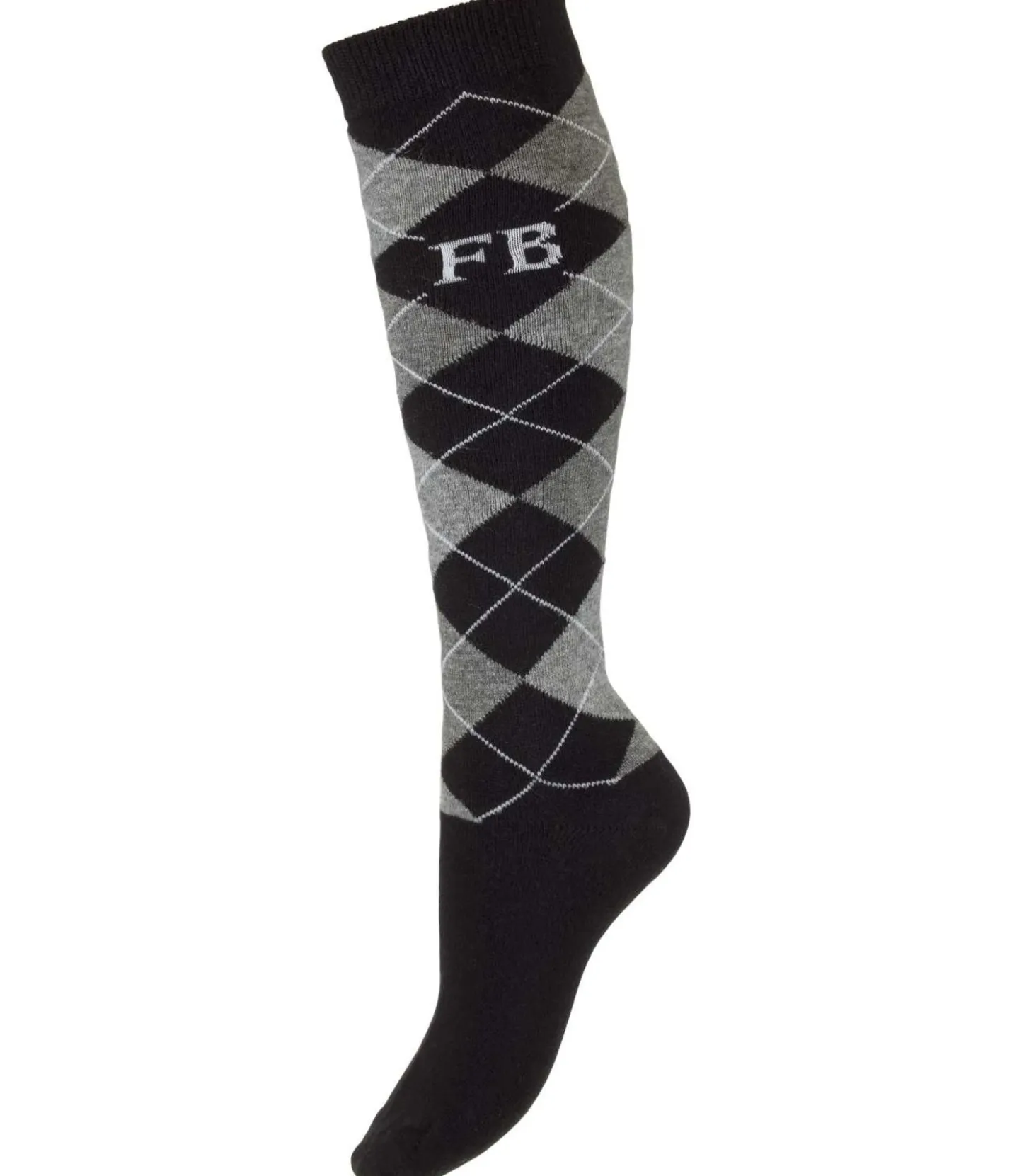 Felix Bühler Chaussettes hautes à base de laine mérinos Argyle noir New
