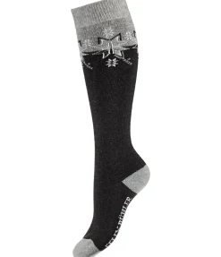 Felix Bühler Chaussettes hautes à base de laine mérinos Malia noir Hot