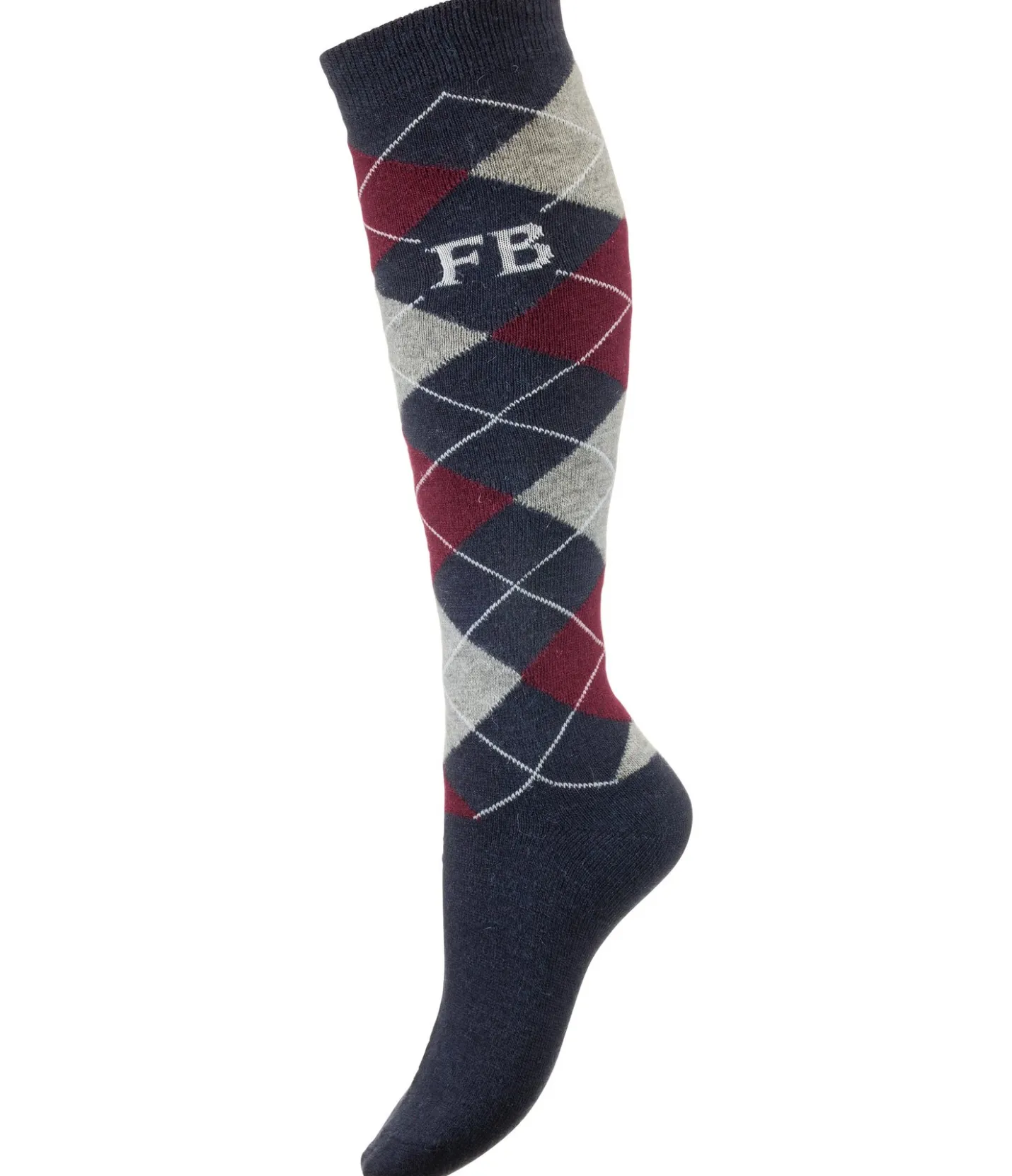 Felix Bühler Chaussettes hautes à base de laine mérinos Argyle navy Sale