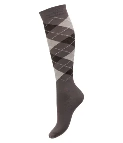 STEEDS Chaussettes hautes à losanges Argyle noix Discount