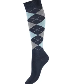 STEEDS Chaussettes hautes à losanges Argyle pétrole Discount