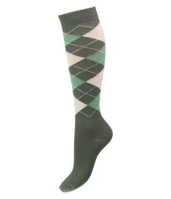 STEEDS Chaussettes hautes à losanges Argyle forêt Outlet