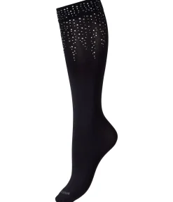 Felix Bühler Chaussettes hautes à strass Glitter noir Online