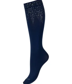 Felix Bühler Chaussettes hautes à strass Glitter navy Hot