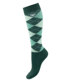 Felix Bühler Chaussettes hautes enfant Caro émeraude New