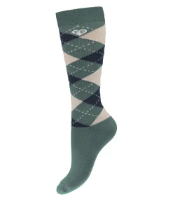 Felix Bühler Chaussettes hautes enfant Caro vert jade