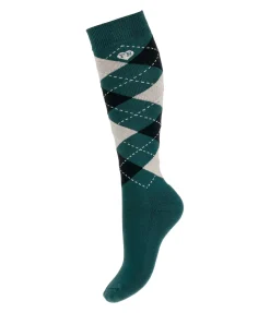 Felix Bühler Chaussettes hautes enfant Caro vert tropical Online
