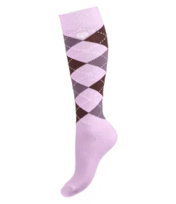 Felix Bühler Chaussettes hautes enfant Caro violet pâle Best