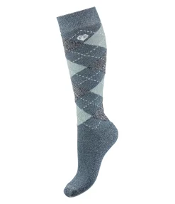 Felix Bühler Chaussettes hautes pailletées enfant Caro vert jade