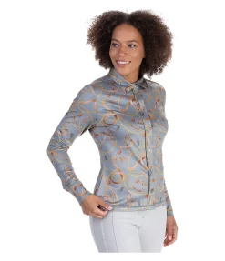 Felix Bühler Chemise d'équitation Rosalie bleu fumée Sale