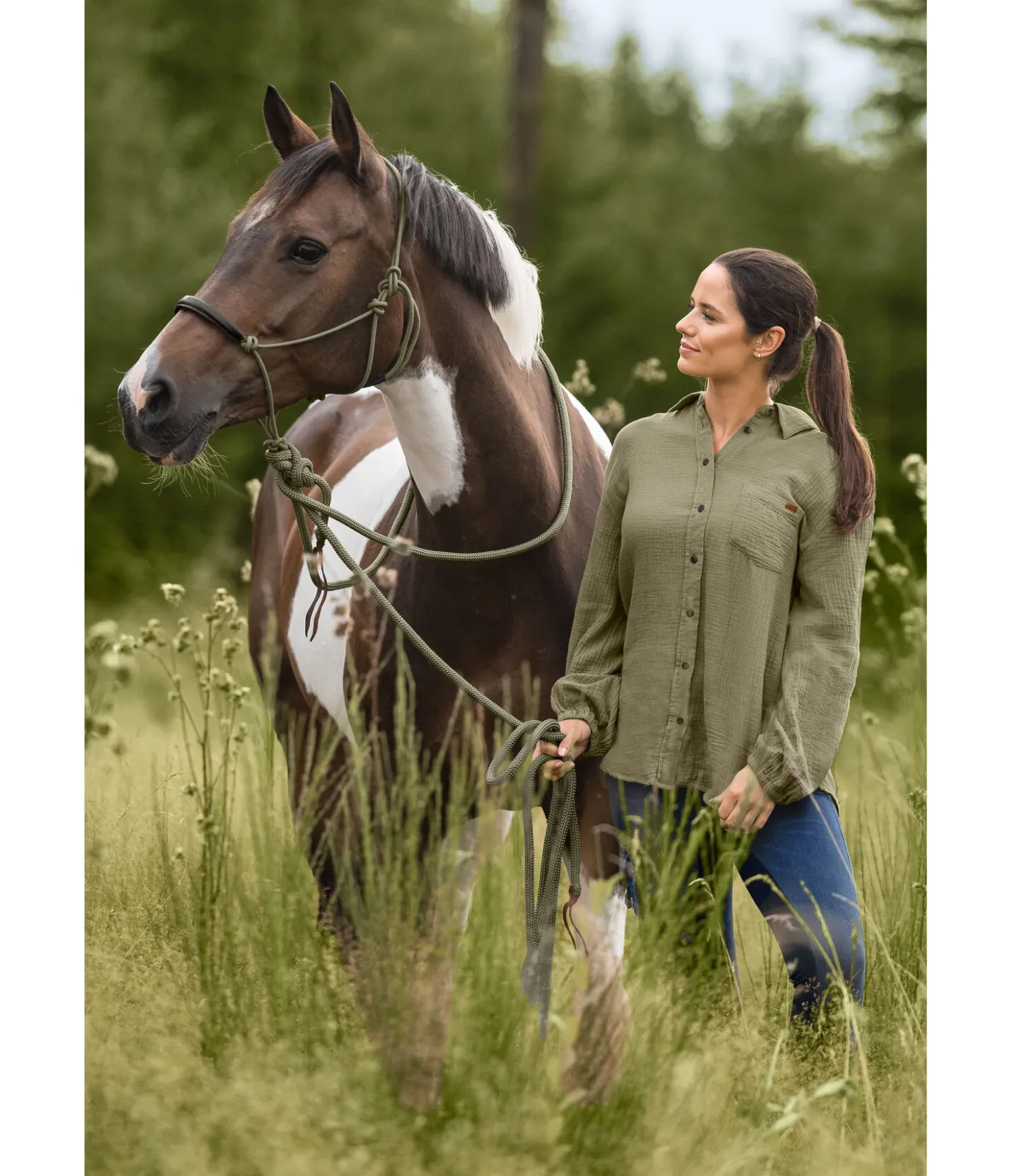TWIN OAKS Chemise en mousseline Colorado olive clair New