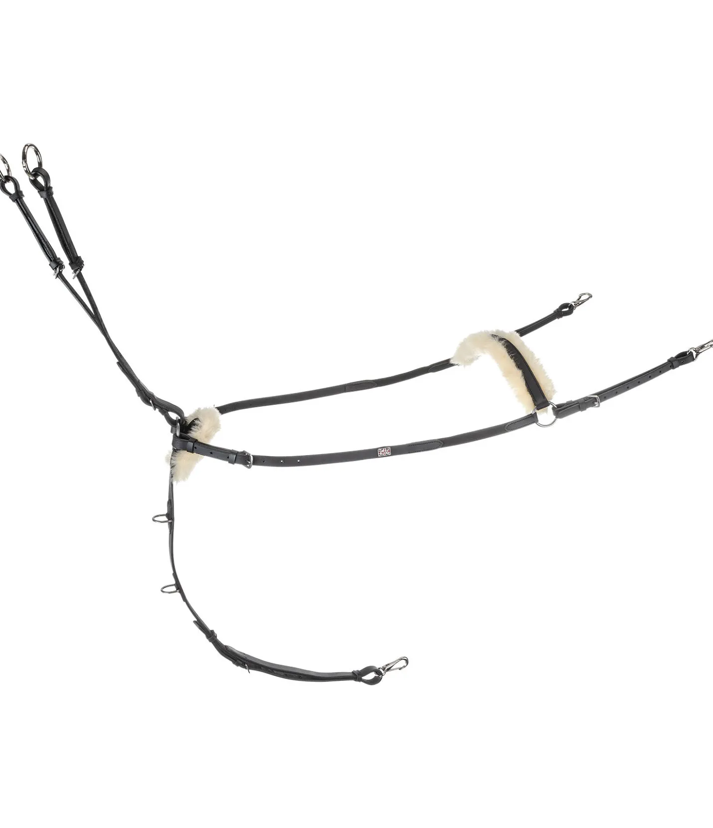 CLARIDGE HOUSE Collier de chasse élastique avec fourrure d'agneau Quick Fit noir/argenté Clearance