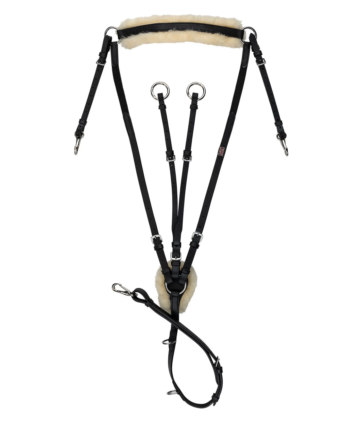 CLARIDGE HOUSE Collier de chasse élastique avec fourrure d'agneau Quick Fit noir/argenté Clearance
