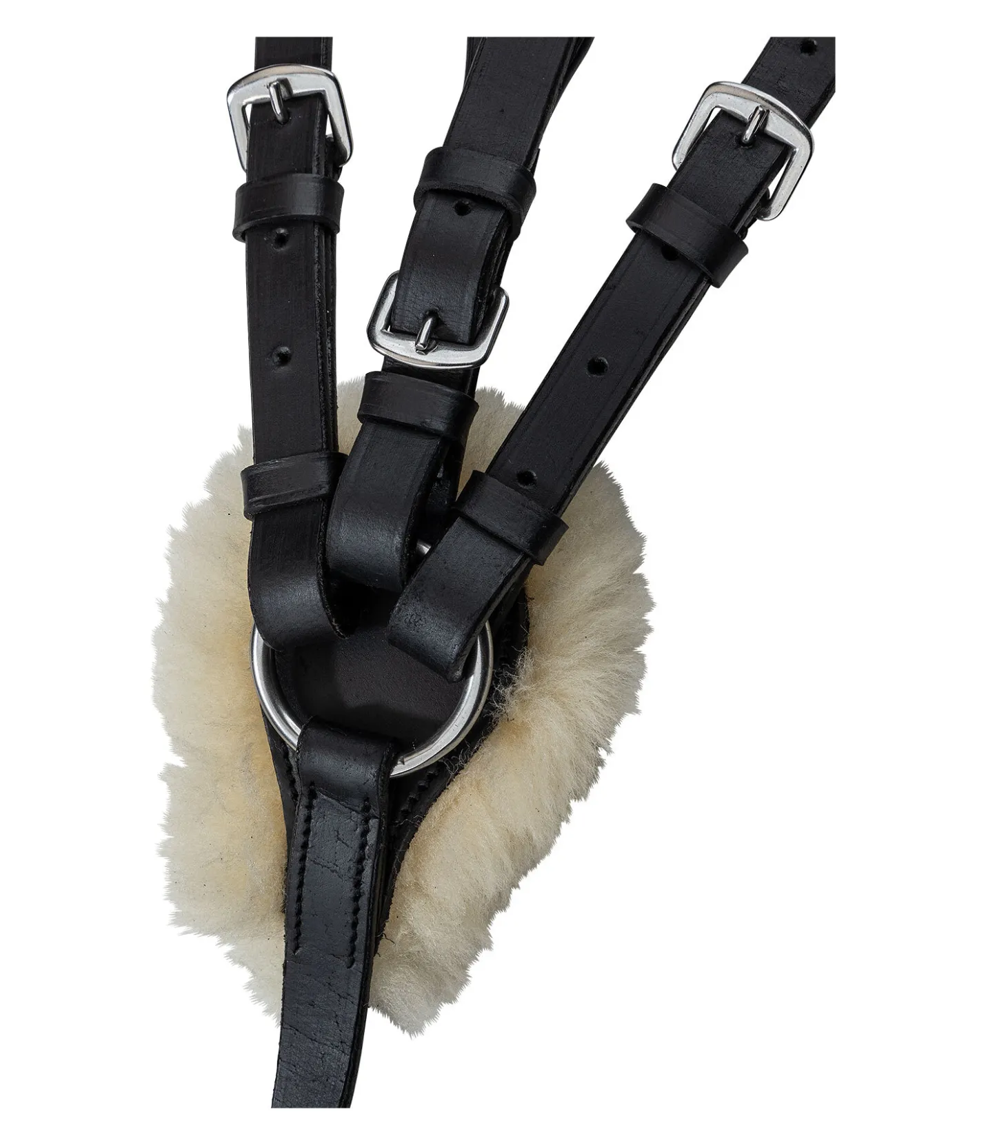 CLARIDGE HOUSE Collier de chasse élastique avec fourrure d'agneau Quick Fit noir/argenté Clearance