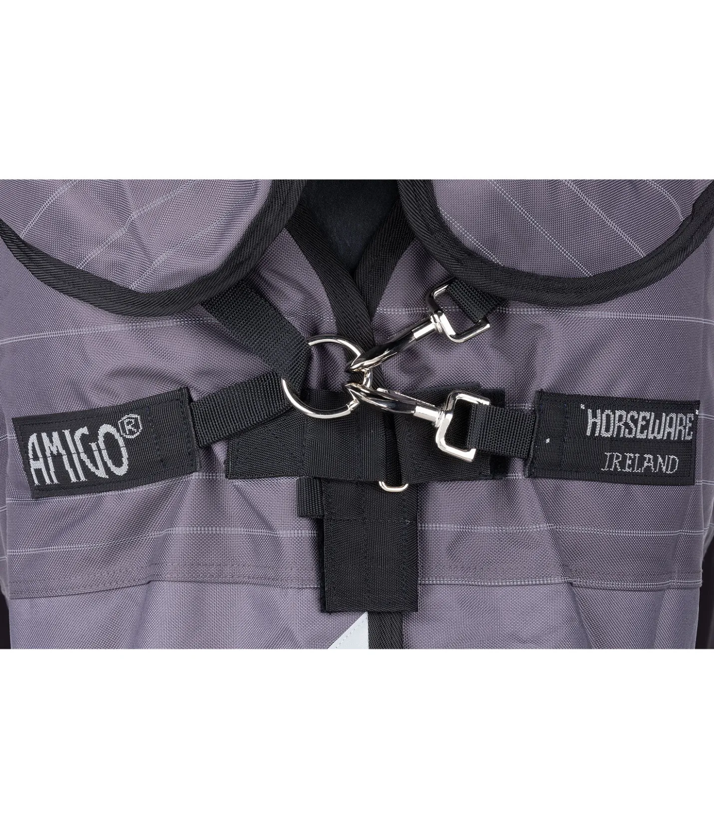 HORSEWARE Couverture avec couvre-cou AMIGO Bravo 12 Reflectech Plus Lite, 100 g carbone Clearance