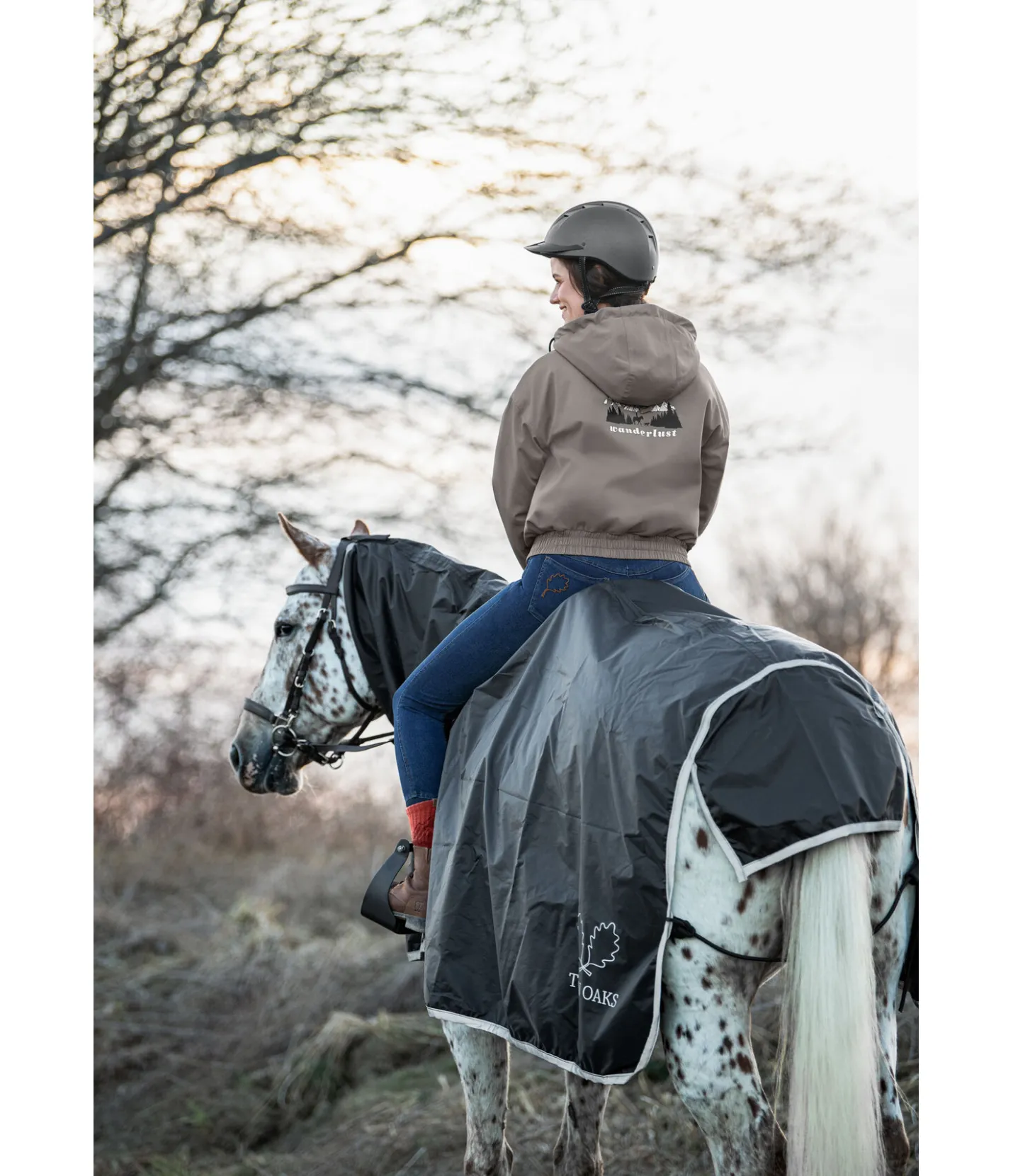 TWIN OAKS Couvre-reins imperméable Packer noir Hot