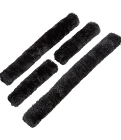 SHOWMASTER Ensemble de protections en polaire Teddy pour licol - 4 éléments noir Clearance