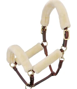 SHOWMASTER Ensemble de protections en polaire Teddy pour licol - 4 éléments nature Clearance