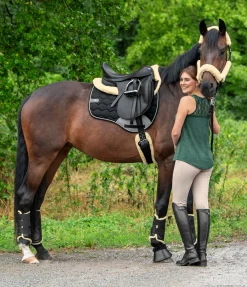 SHOWMASTER Ensemble de protections en polaire Teddy pour licol - 4 éléments nature Clearance