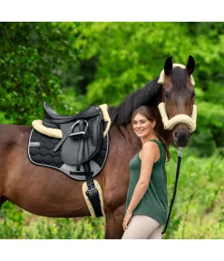 SHOWMASTER Ensemble de protections en polaire Teddy pour licol - 4 éléments nature Clearance