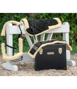 SHOWMASTER Ensemble de protections en polaire Teddy pour licol - 4 éléments nature Clearance