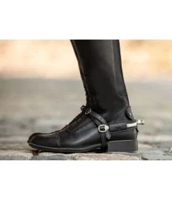 SHOWMASTER Gaines d'éperons en cuir Soft noir Clearance