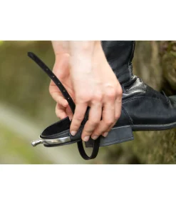 SHOWMASTER Gaines d'éperons en cuir Soft noir Clearance