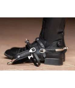 SHOWMASTER Gaines d'éperons en cuir Soft noir Clearance
