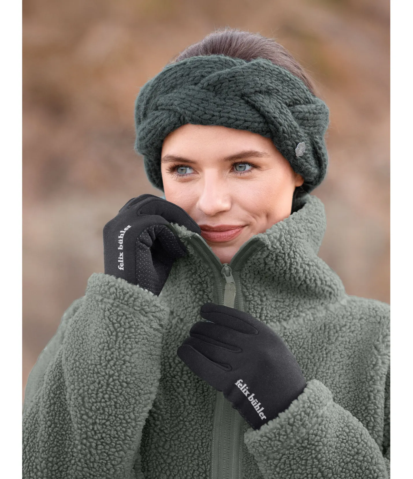 Felix Bühler Gants d'hiver en polaire Glacier noir Clearance